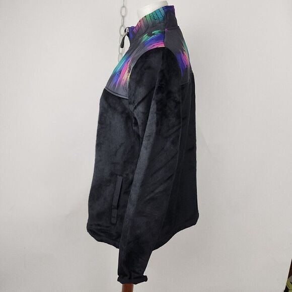 Fila Full Zip Athletic Fleece Track Jacket Black Neon Graphic Pockets Womens M - Picture 3 of 7